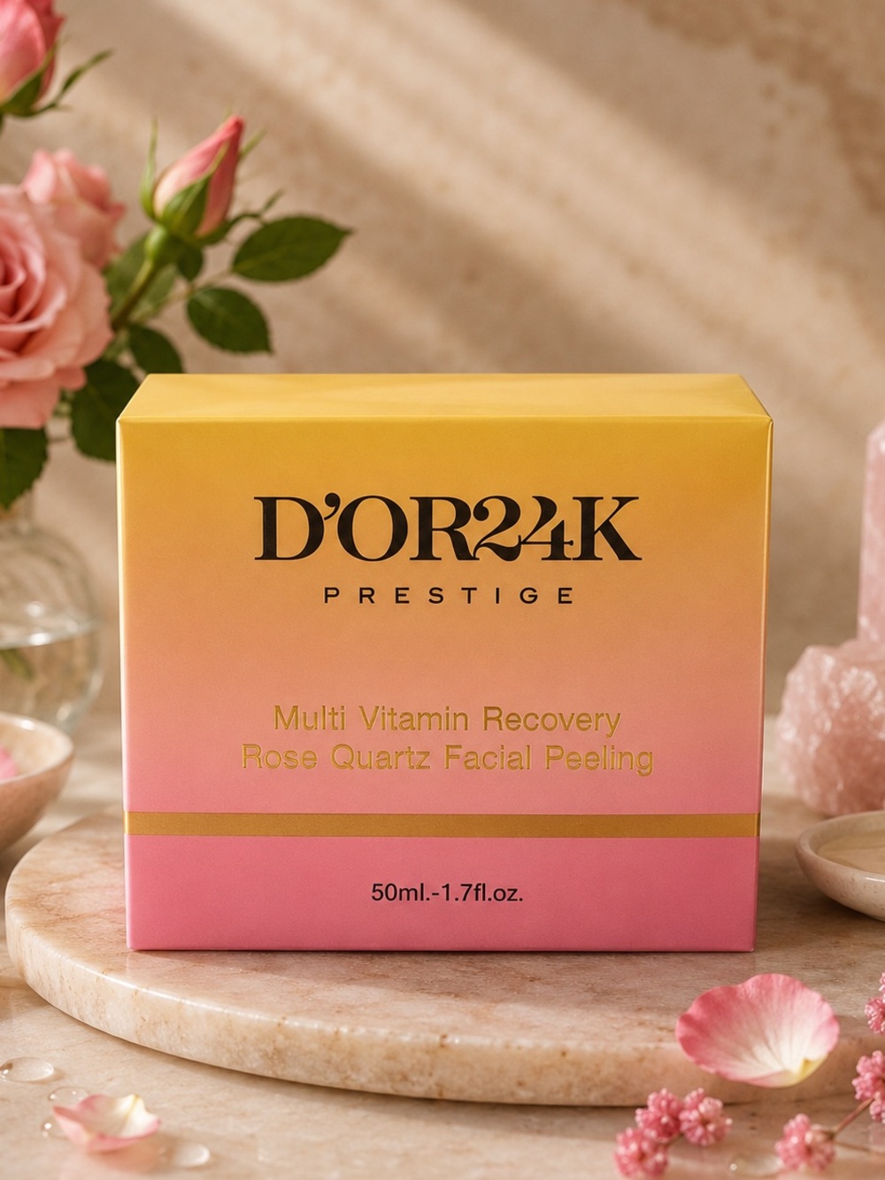 ✨NIB D’OR24K Prestige Multi Vitamin Recovery Rose Quartz Facial Peeling ✨